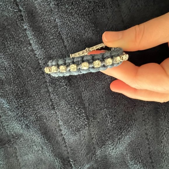 LOFT Blue Fabric Bracelet with Rhinestones - Picture 3 of 4